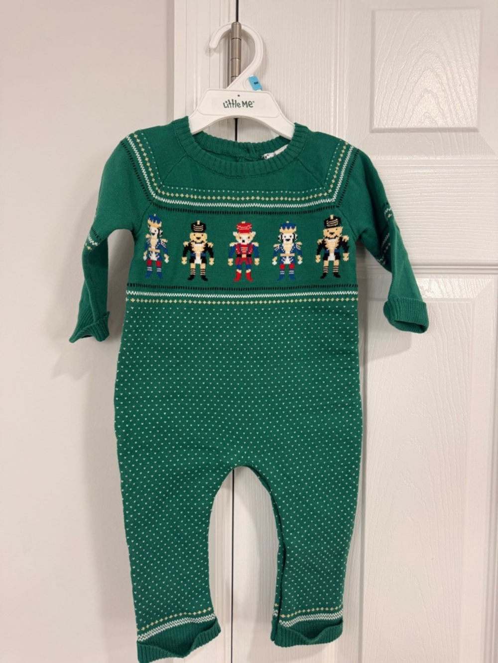Janie and Jack Green Nutcracker Knit One-Piece